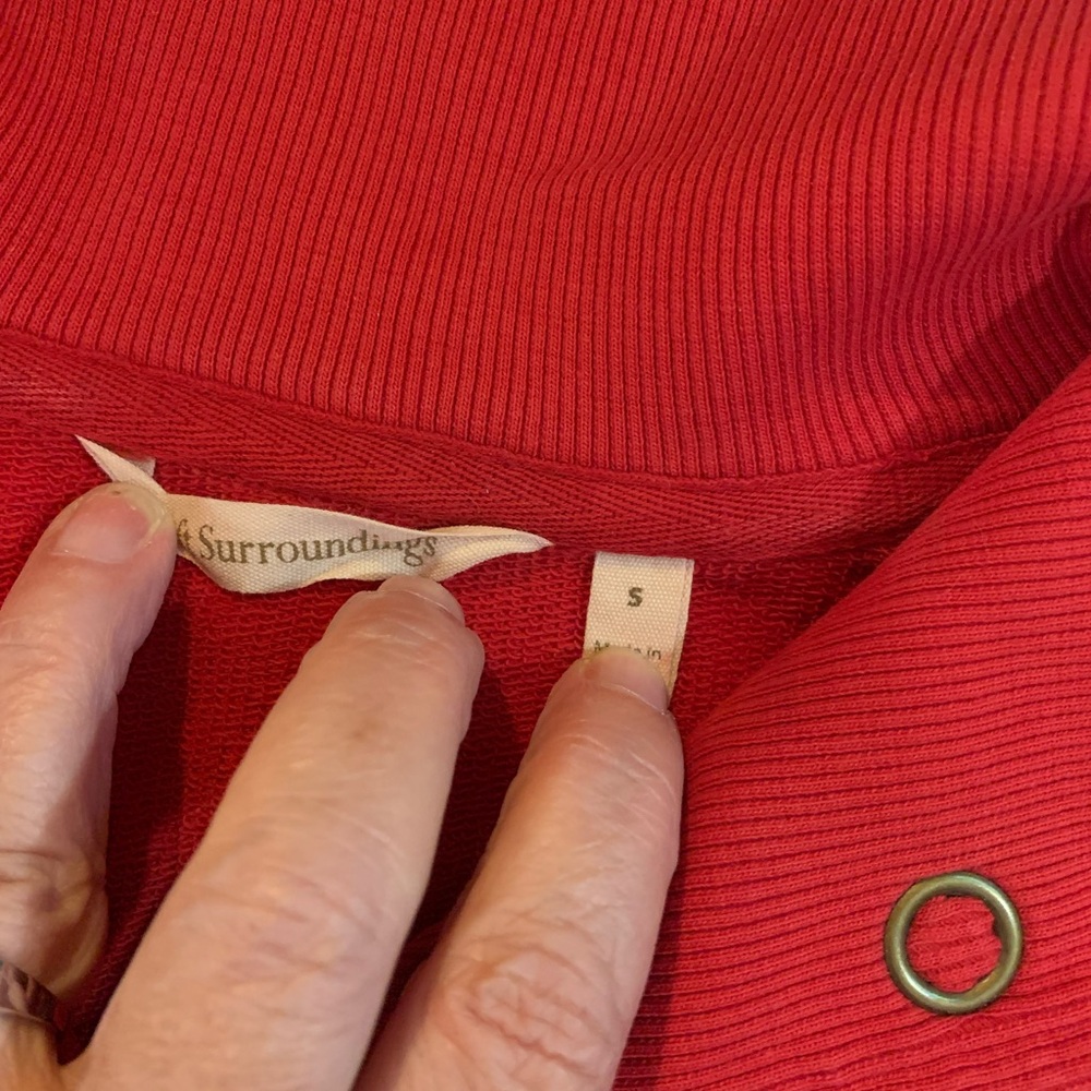Soft Surroundings Red Pullover Snap Button Collar… - image 4